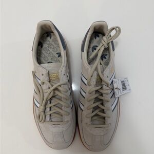 Adidas Men's Cream and Navy Sneakers